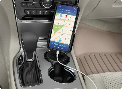 car phone holder installed in car